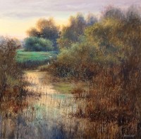 Tahir Bilal Ummi, 36 x 36 Inch, Oil on Canvas, Landscape Painting, AC-TBL-112 Tahir Bilal Ummi, 36 x 36 Inch, Oil on Canvas, Landscape Painting, AC-TBL-112